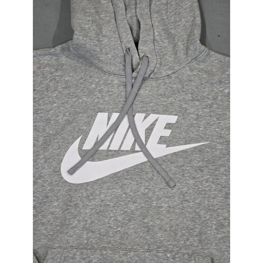 Nike Sportswear Club Fleece Hoodie Gray‎ Pullover Logo Mens Size Large